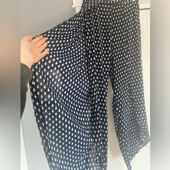 Bonanza High Rise Navy Flowy Pants - Picture 3 of 5